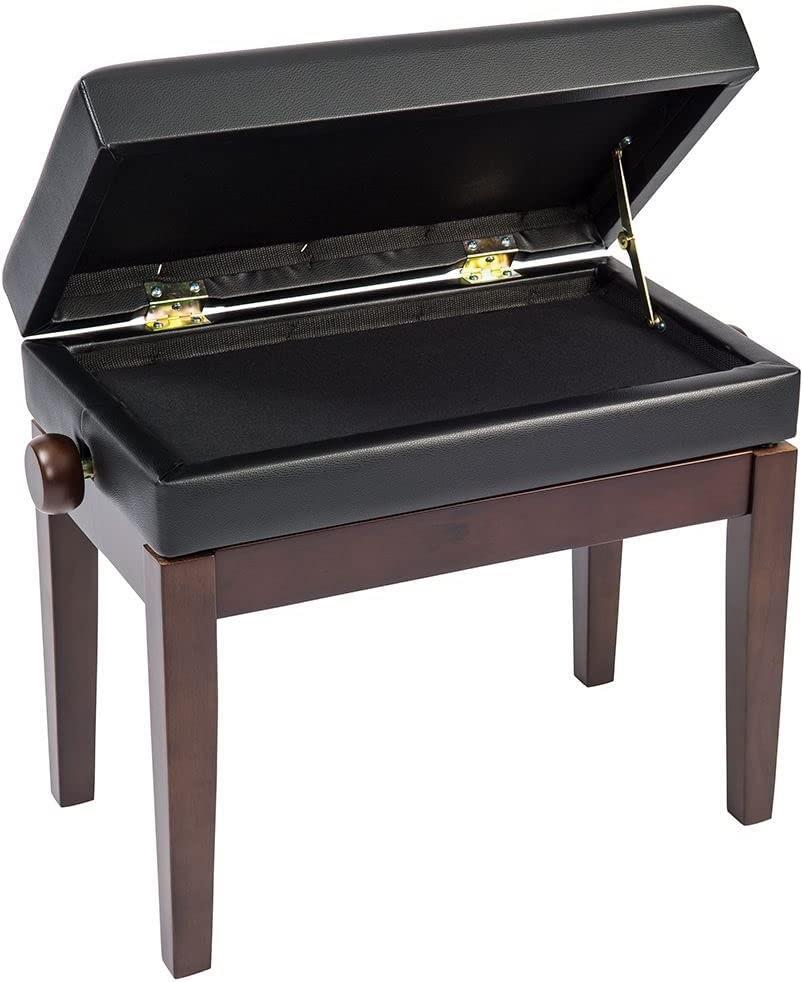 Kinsman Deluxe Adjustable Piano Bench - With Storage - Satin Brown