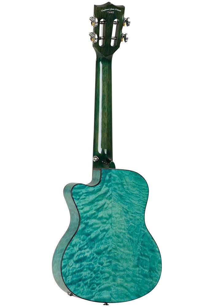 Tanglewood Tenor Cut Ukulele Quilted Maple, Tahitian Coral Gloss EQ