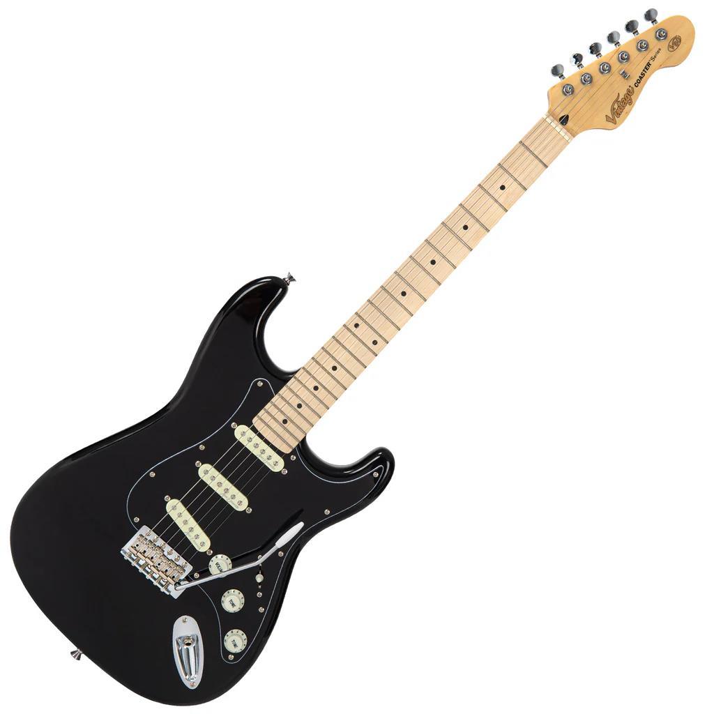 Vintage V60 Maple Coaster Series Electric Guitar - Gloss Black