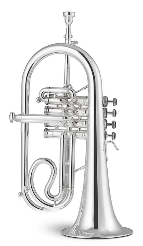 Bb Titan Copper Bell 4-valve Flugel Horn Silver Plated