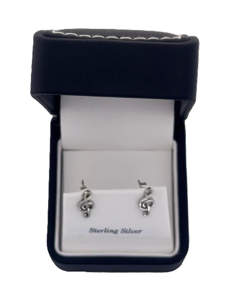 Sterling Silver Treble Clef Earrings