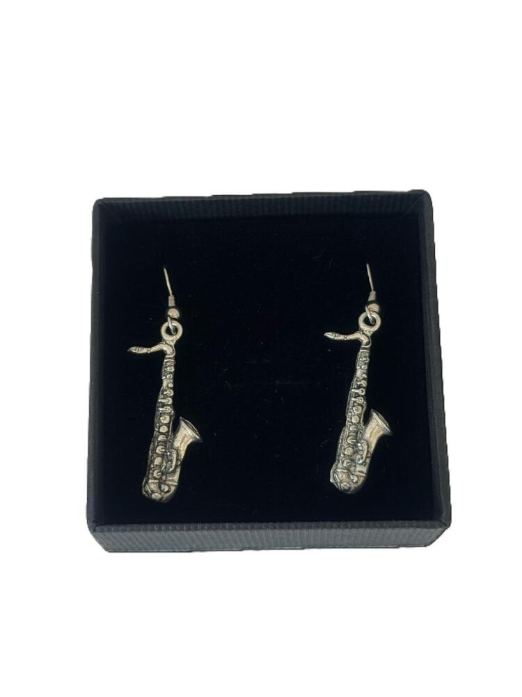 Saxophone Pewter Earrings