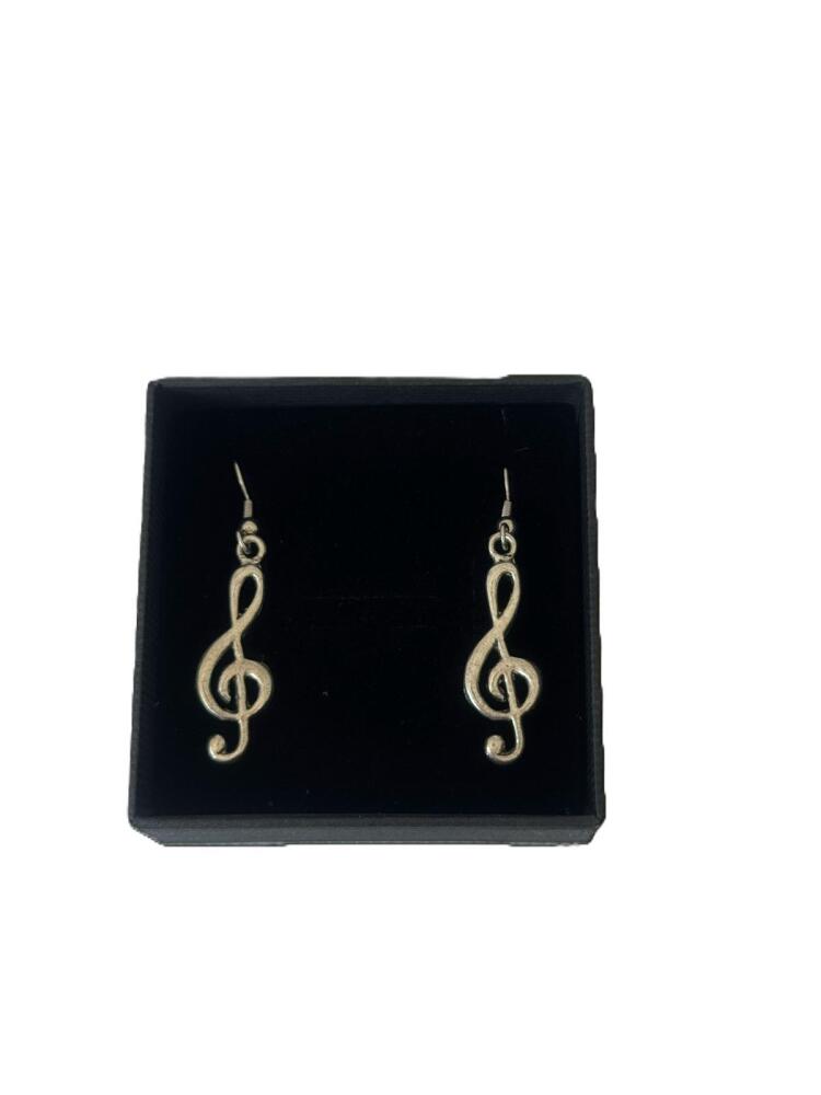 Treble Clef Pewter Earrings