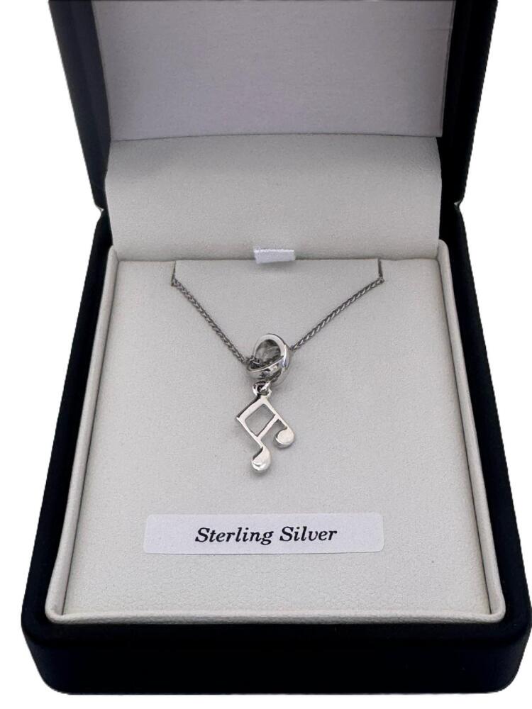 Necklace Sterling Silver Double Quavers pendant