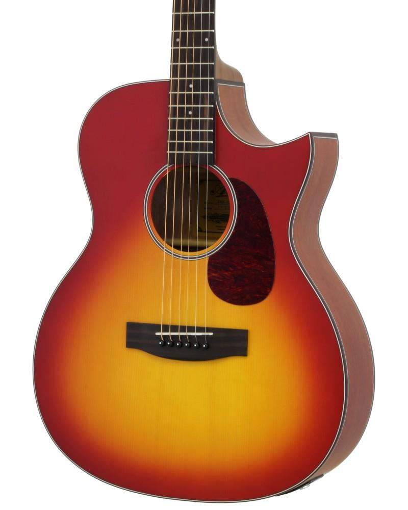 Aria acoustic CUTAWAY/ELECTRIC Cherry Sunburst