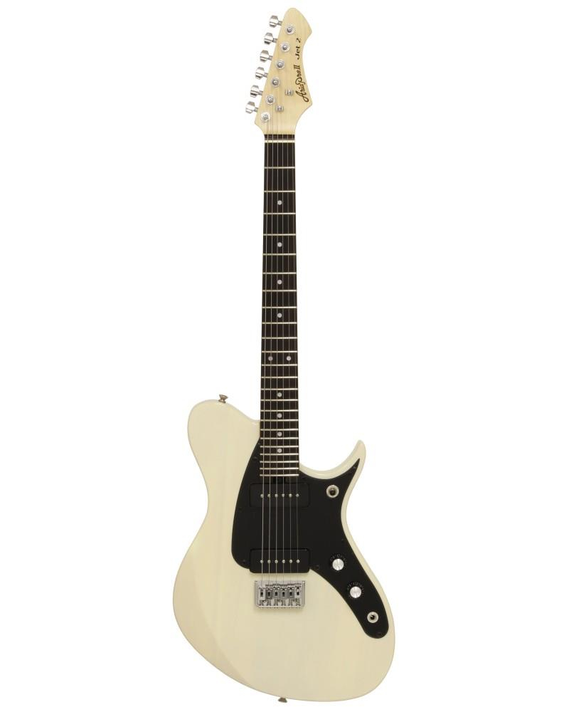 Aria Solid Body Electric Guitar See-Through Vintage White
