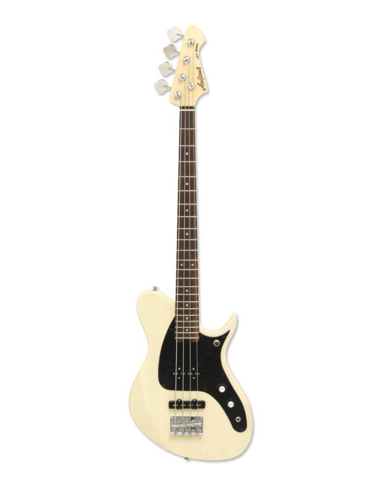 Aria Solid Body Electric Bass Guitar See-Throught Vintage White