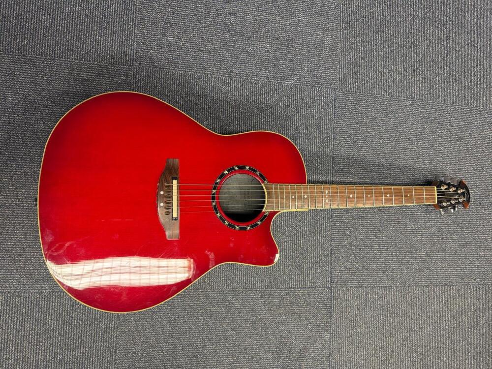 Ovation Balladeer Bowl Back Acoustic Guitar Cherry Burst