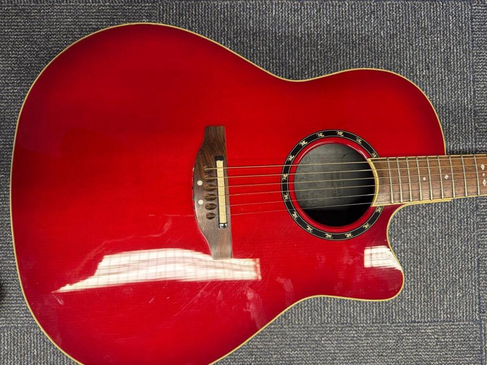 Ovation Balladeer Bowl Back Acoustic Guitar Cherry Burst