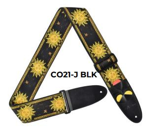 Amumu Guitar Strap Sun Jacquard, Leather Ends 34" to 59"
