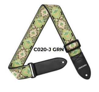 Amumu Guitar Strap Patterned, Leather Ends 34" to 59"