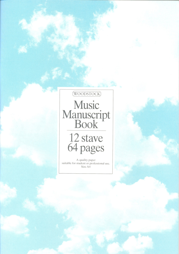 Woodstock Music Manuscript Paper: 12 Stave - 64 pages (A4 Stitched)