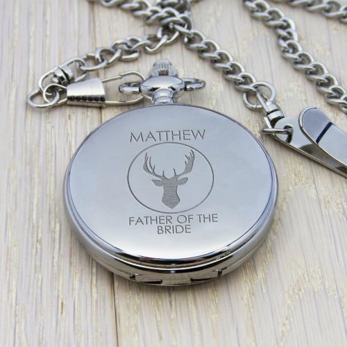 Personalised Groomsman Stag Pocket Watch