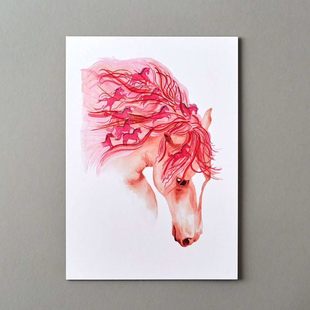 Pink Ponies in Mane Print