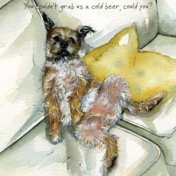 Cold Beer Border Terrier Card