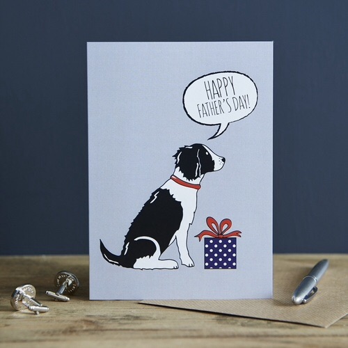 Black and White Springer Spaniel Father’s Day Card 