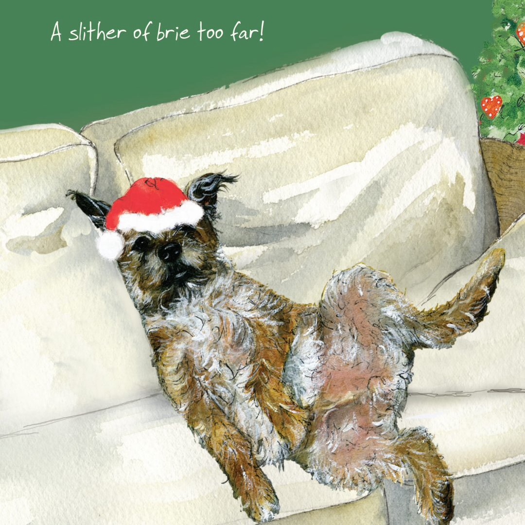 Brie Border Terrier Christmas Card