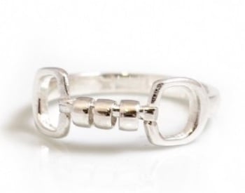 Sterling Silver Cherry Roller Snaffle Ring