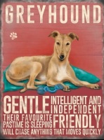 Greyhound (Cream) Metal Sign