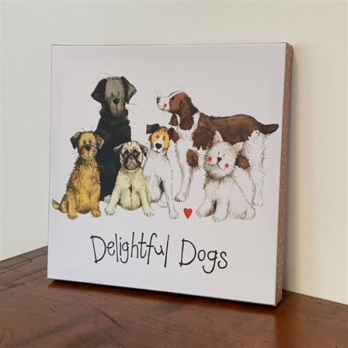 Delightful Dogs Art Canvas