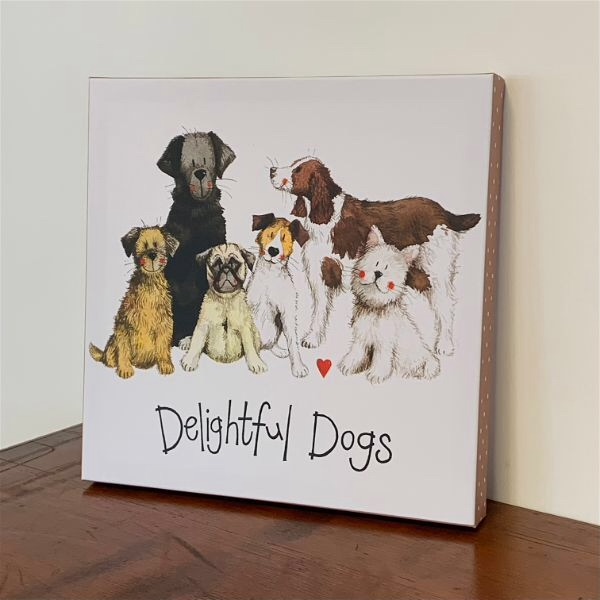 Delightful Dogs Art Canvas