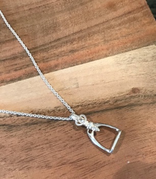 Sterling Silver Stirrup Pendant with Fine Trace Chain