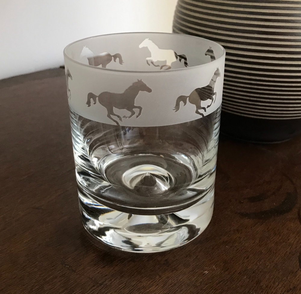Galloping Horses Whisky Tumbler