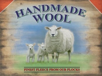 Handmade Wool Metal Sign