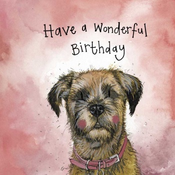 Sunshine Border Terrier Birthday Card