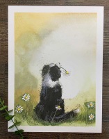 Collie and Daisies Art Print