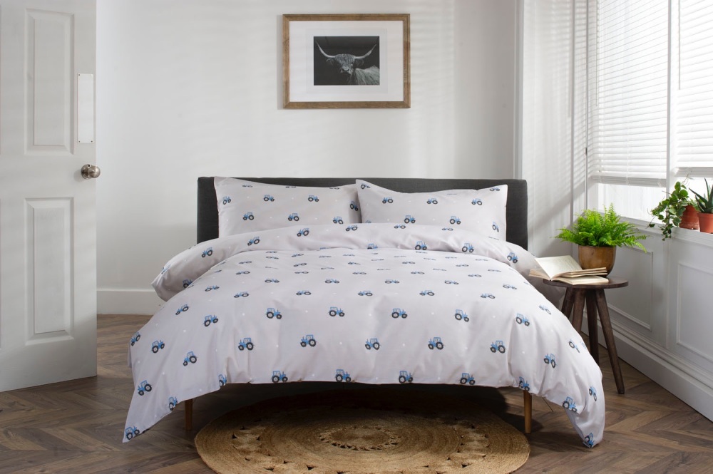 Blue Tractor Super King Duvet Set