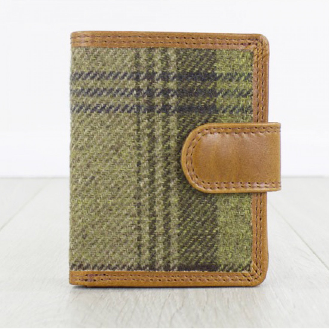 Nicholas Tan Leather and Tweed Wallet