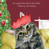 Sorted Elf Cat Christmas Card
