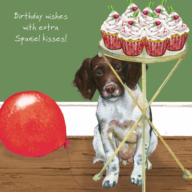 Spaniel Kisses Birthday Card