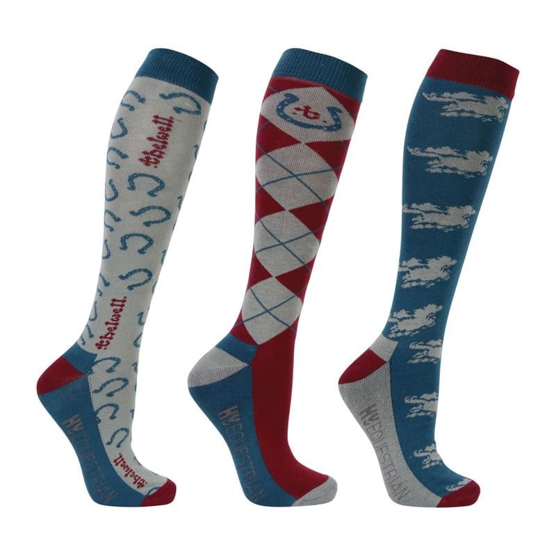 Pack of Three Pairs of Thelwell Collection Horse Shoe Socks