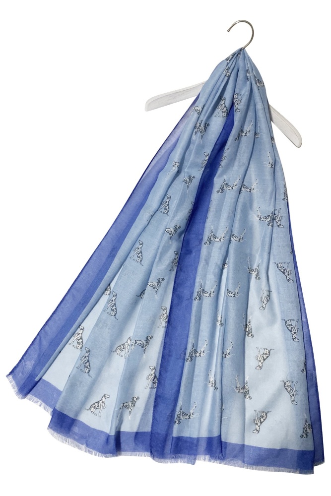 Dalmatian Denim Frayed Scarf
