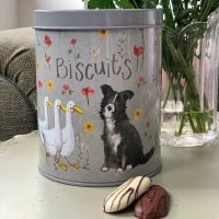 Collie with Ducks Biscuit Tin