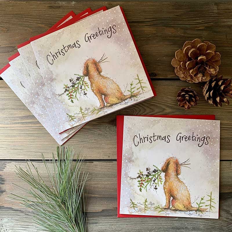 Dog and Larch Christmas Card Pack 
