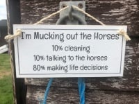 Mucking out Horses Wooden Sign