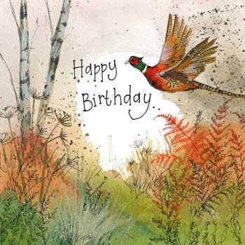 Pheasant & Bracken Birthday Card