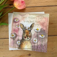Rabbit & Daisies Mothers Day Card