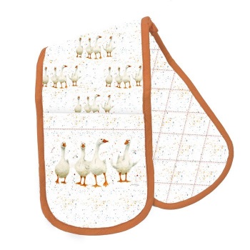 Geese Organic Cotton Double Oven Gloves