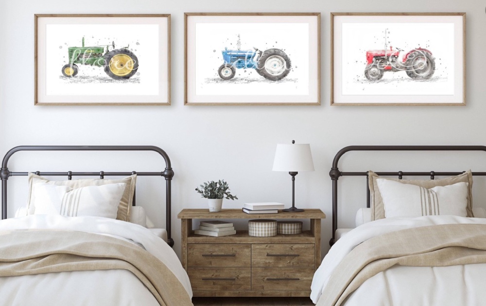 Trio of Vintage Tractor Prints