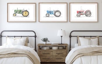 Trio of Vintage Tractor Prints