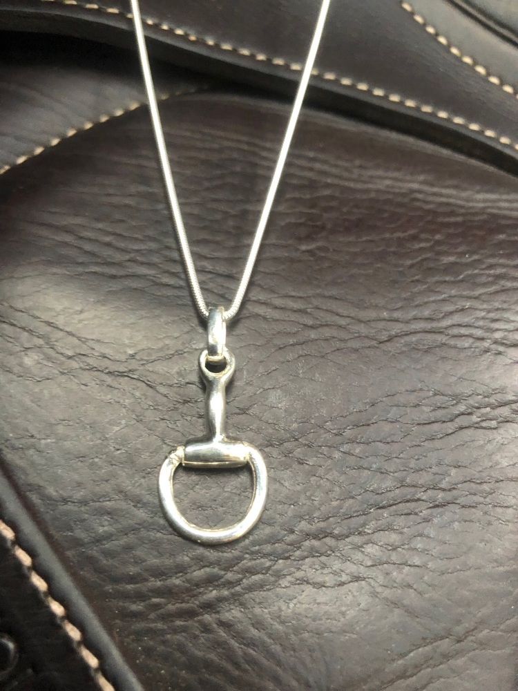 Sterling Silver Snaffle Pendant with Fine Trace Chain