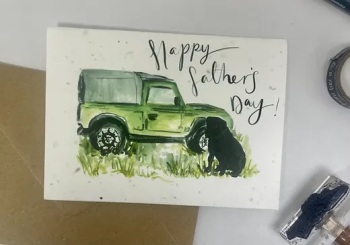 Father's Day Plantable Card- Land Rover and Labrador