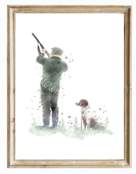 'A Day in the Country'- Man & Spaniel Print