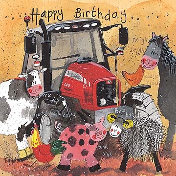 Red Tractor Birthday Card