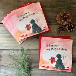Dachshund and Poinsettia Charity Cards