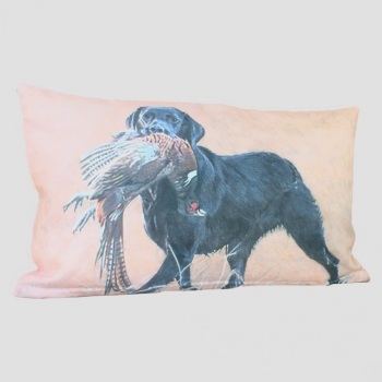 Labrador with Pheasant Cushion